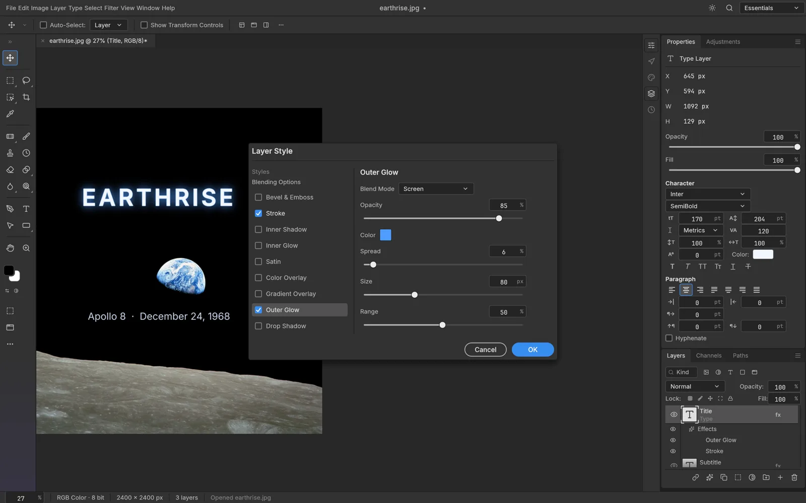 Type and Layer Styles